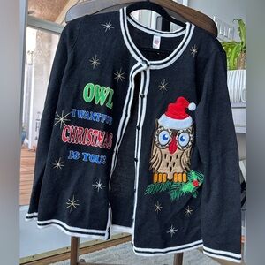 Ugly Christmas Sweater, Owl I Want for Christmas is You!, Size M